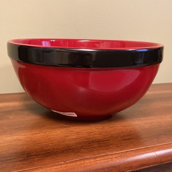 NEW!!  RAE DUNN LARGE CERAMIC SANTA'S COOKIES SANTA BELT BOWL - Picture 3 of 10